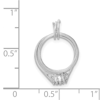 Sterlingsilber Rhodiniert Hochzeit Ring Set Charm