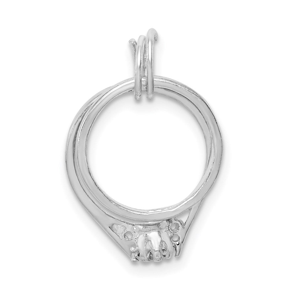 Sterlingsilber Rhodiniert Hochzeit Ring Set Charm