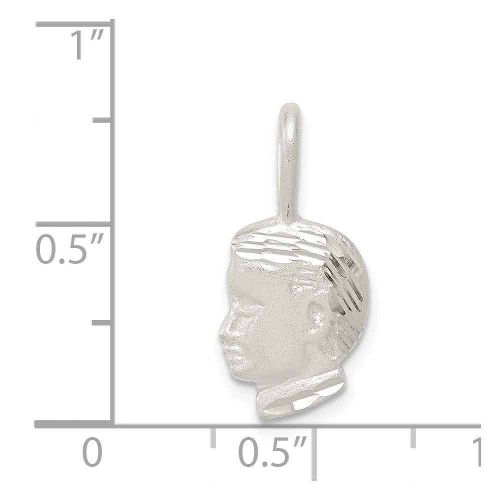 Sterlingsilber Junge Kopf Charm