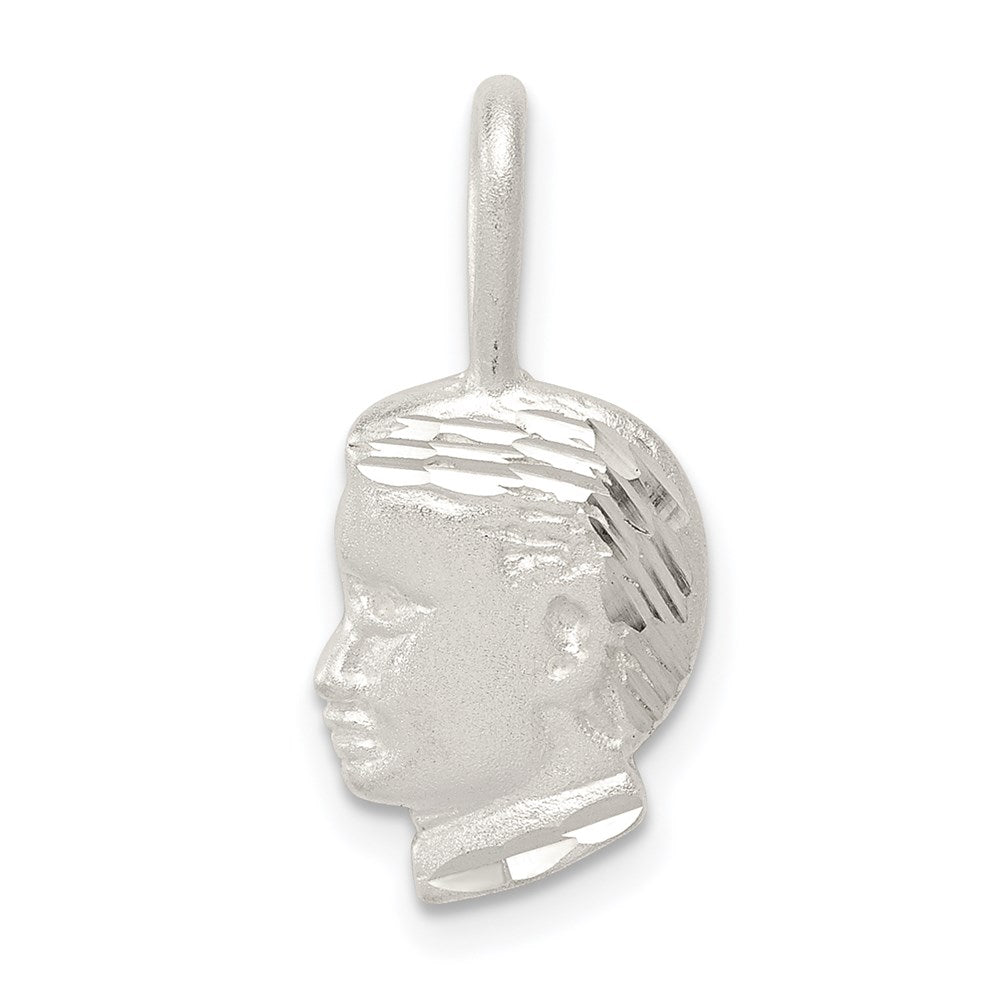 Sterlingsilber Junge Kopf Charm