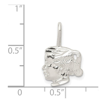 Sterlingsilber Mädchen Kopf Charm