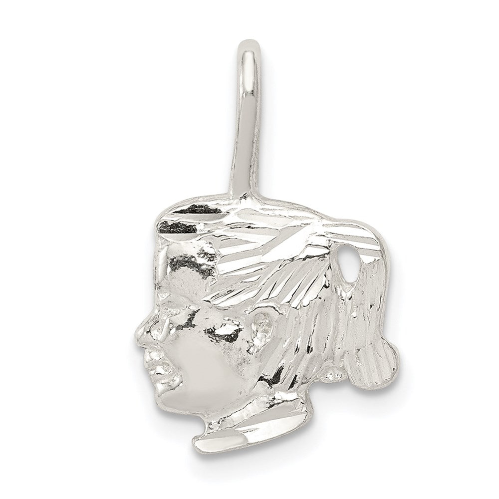 Sterlingsilber Mädchen Kopf Charm