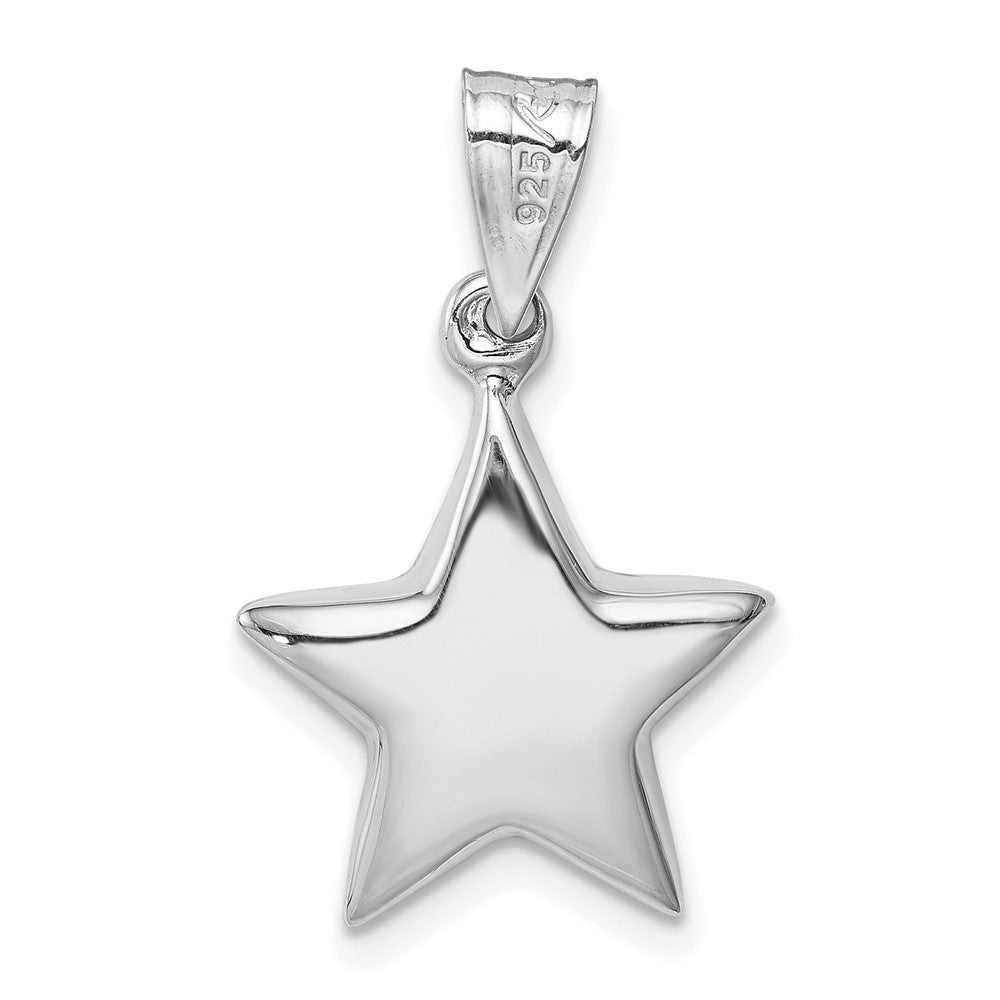 Sterlingsilber Rhodiniert Stern Charm