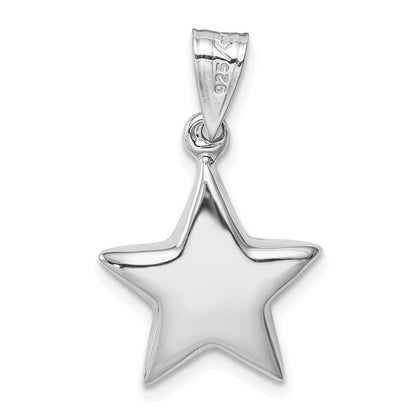 Sterlingsilber Rhodiniert Stern Charm