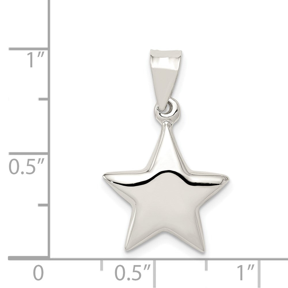 Sterlingsilber Rhodiniert Stern Charm