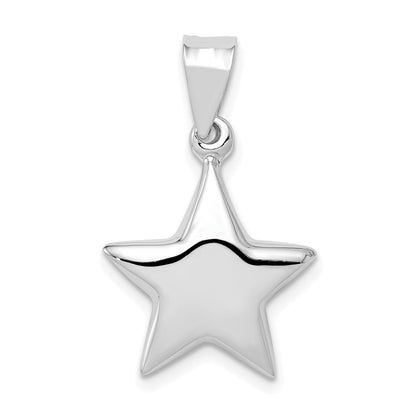 Sterlingsilber Rhodiniert Stern Charm