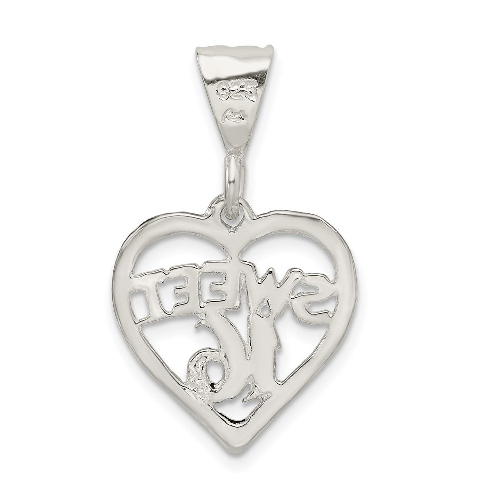 Sterlingsilber Herz Süß 16 Charm