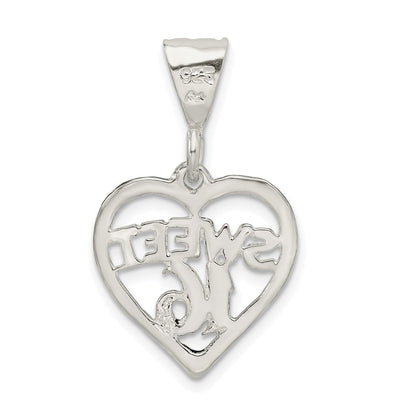 Sterlingsilber Herz Süß 16 Charm