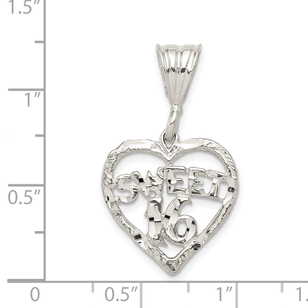 Sterlingsilber Herz Süß 16 Charm
