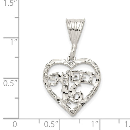 Sterlingsilber Herz Süß 16 Charm