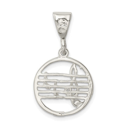 Sterlingsilber Musik Staff Charm