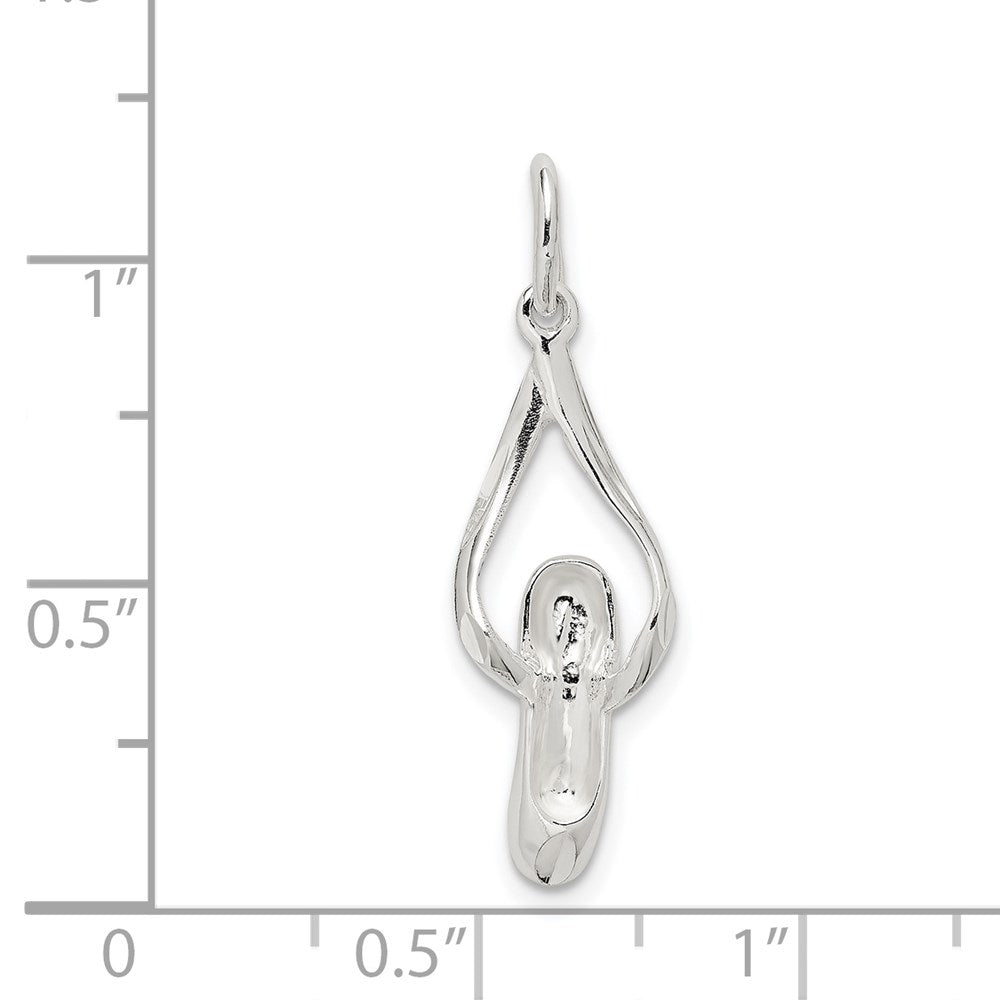 Sterlingsilber Ballett Slipper Charm