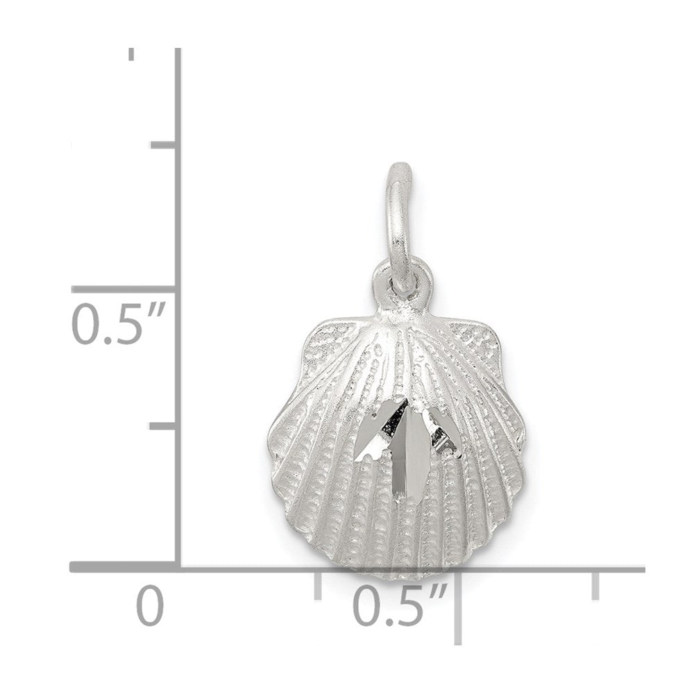 Sterlingsilber Diamantiert Muschel Charm