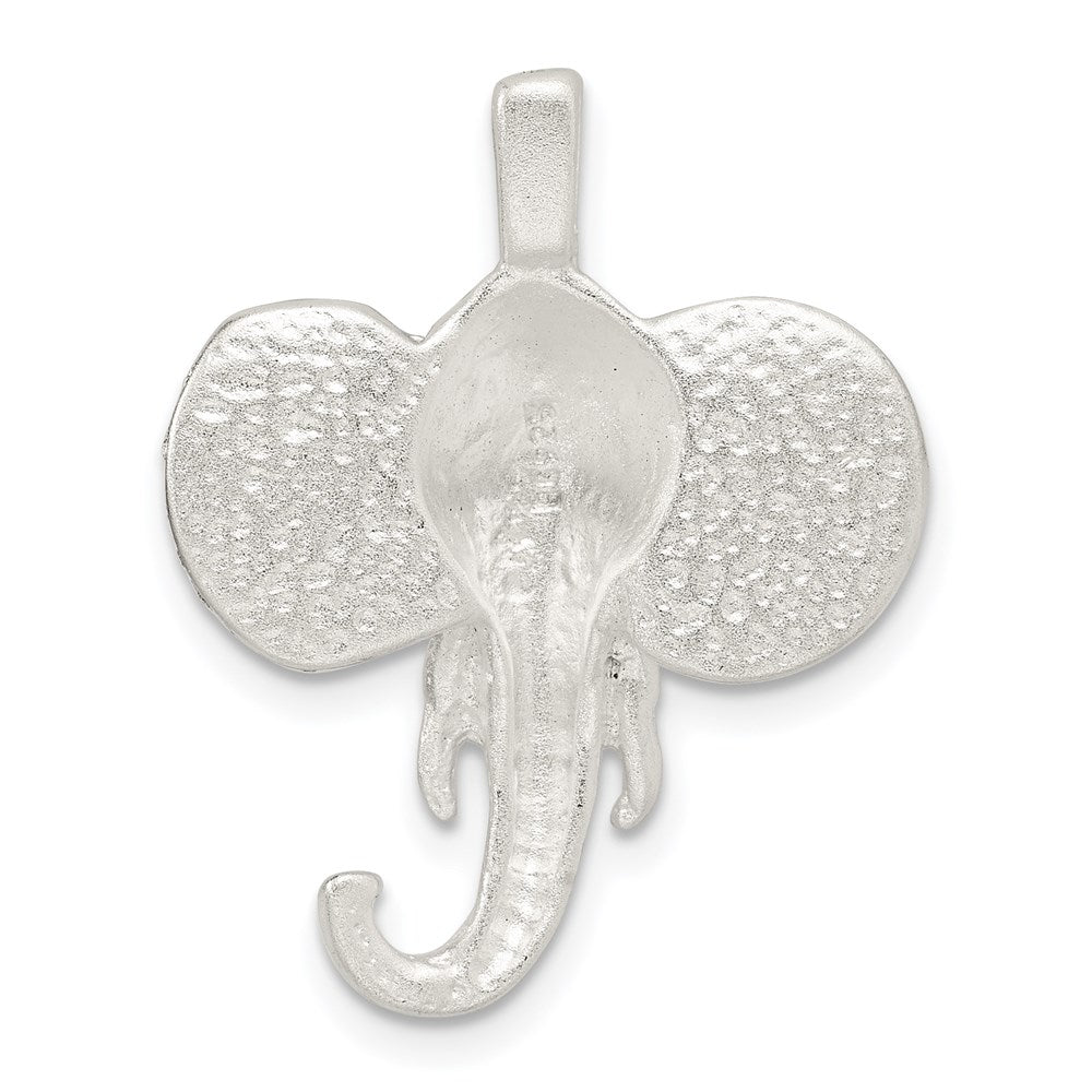 Sterlingsilber Satiniert Elefant Kopf Charm