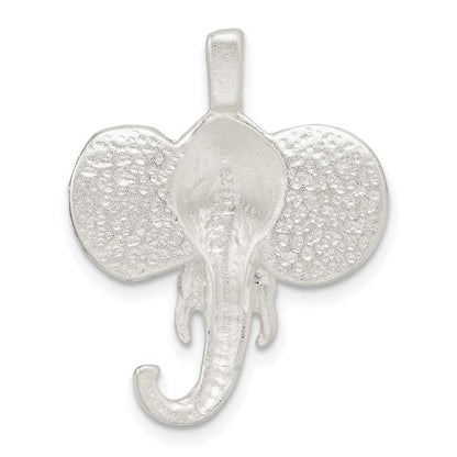 Sterlingsilber Satiniert Elefant Kopf Charm