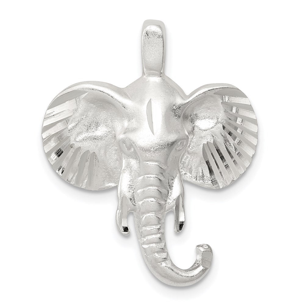 Sterlingsilber Satiniert Elefant Kopf Charm