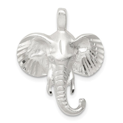 Sterlingsilber Satiniert Elefant Kopf Charm