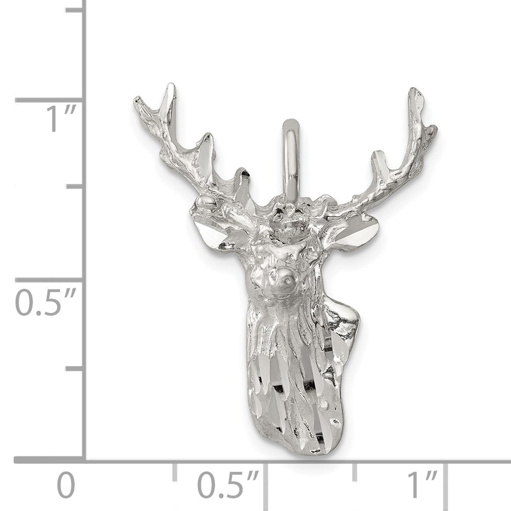 Sterlingsilber Hirsch Kopf Charm