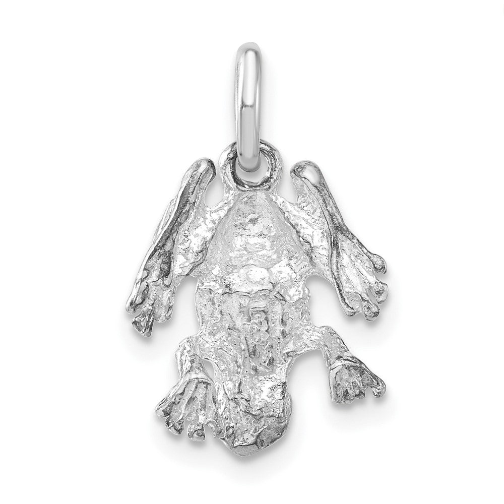 Sterlingsilber Poliert & Strukturiert Frosch Charm
