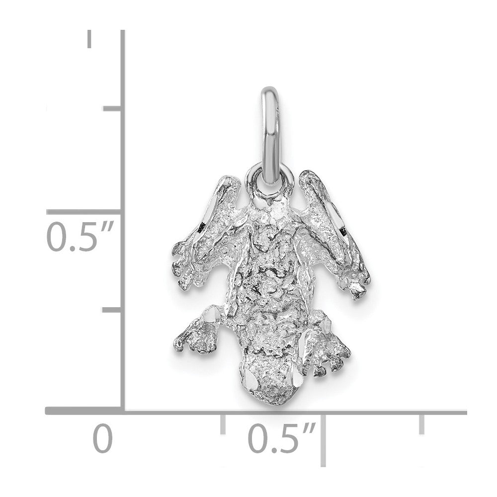 Sterlingsilber Poliert & Strukturiert Frosch Charm
