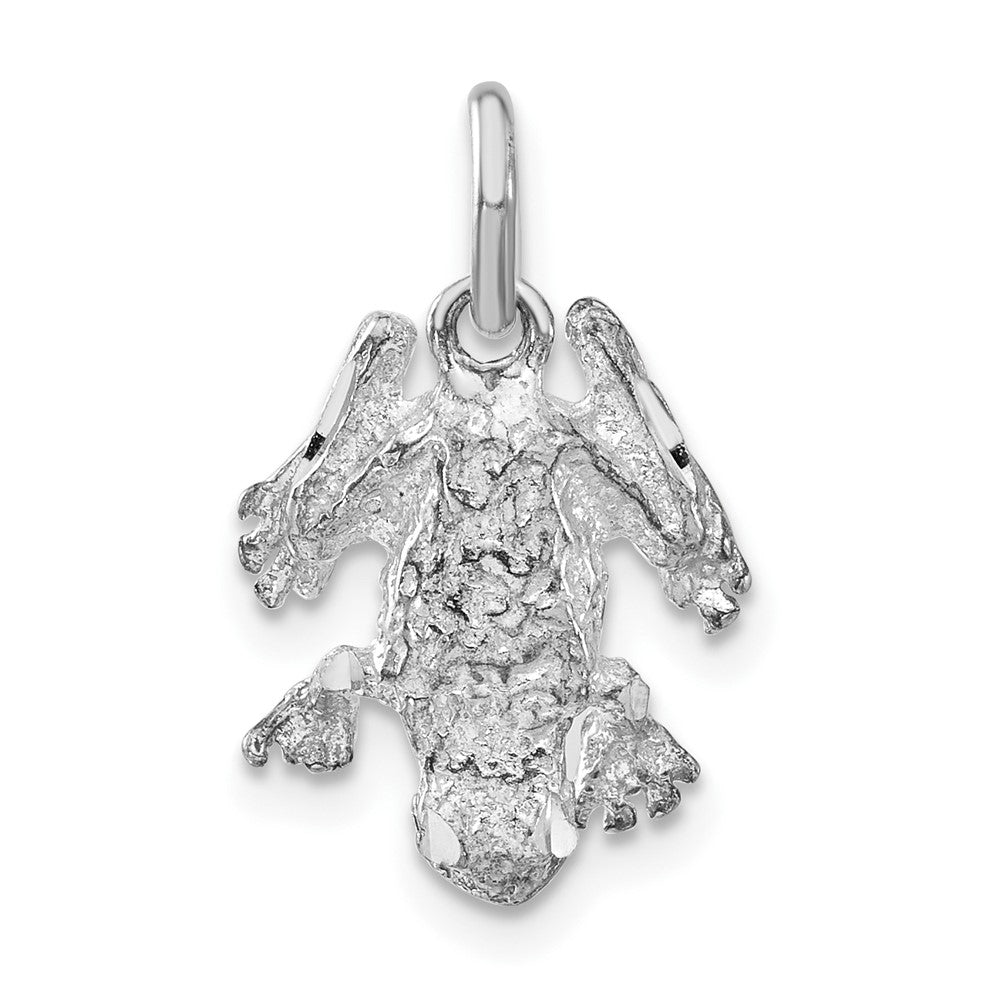 Sterlingsilber Poliert & Strukturiert Frosch Charm