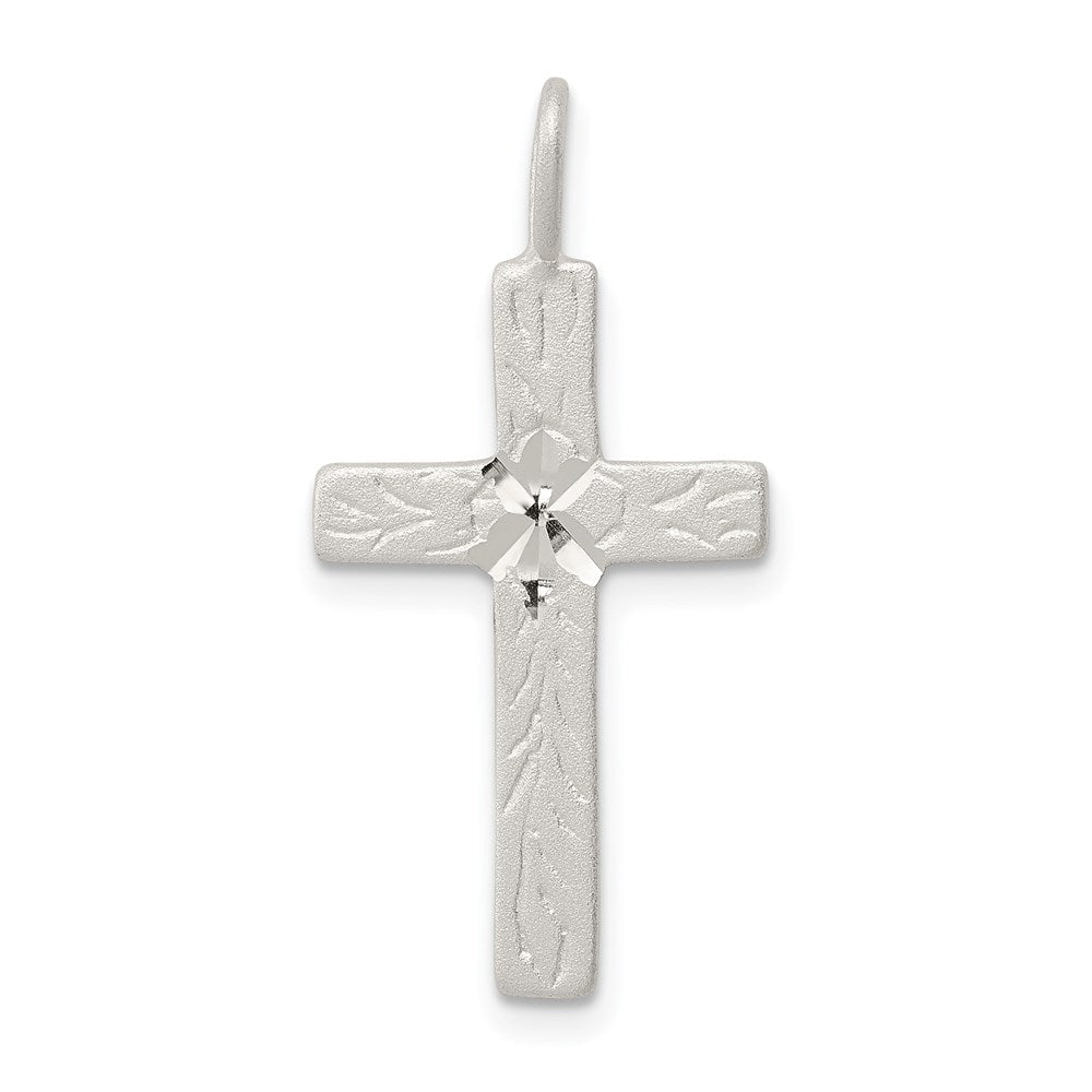 Sterlingsilber Diamantiert Kreuz Anhänger