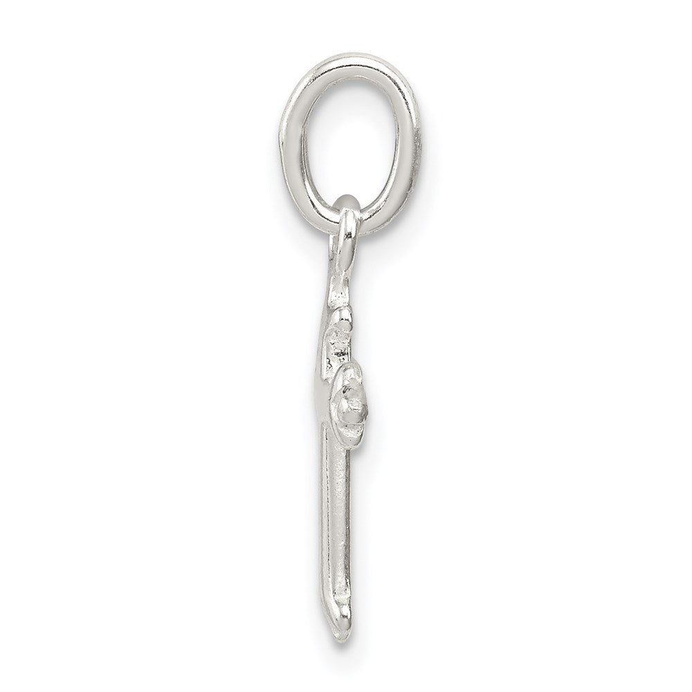 Sterlingsilber Fleur De Lis Kreuz Charm