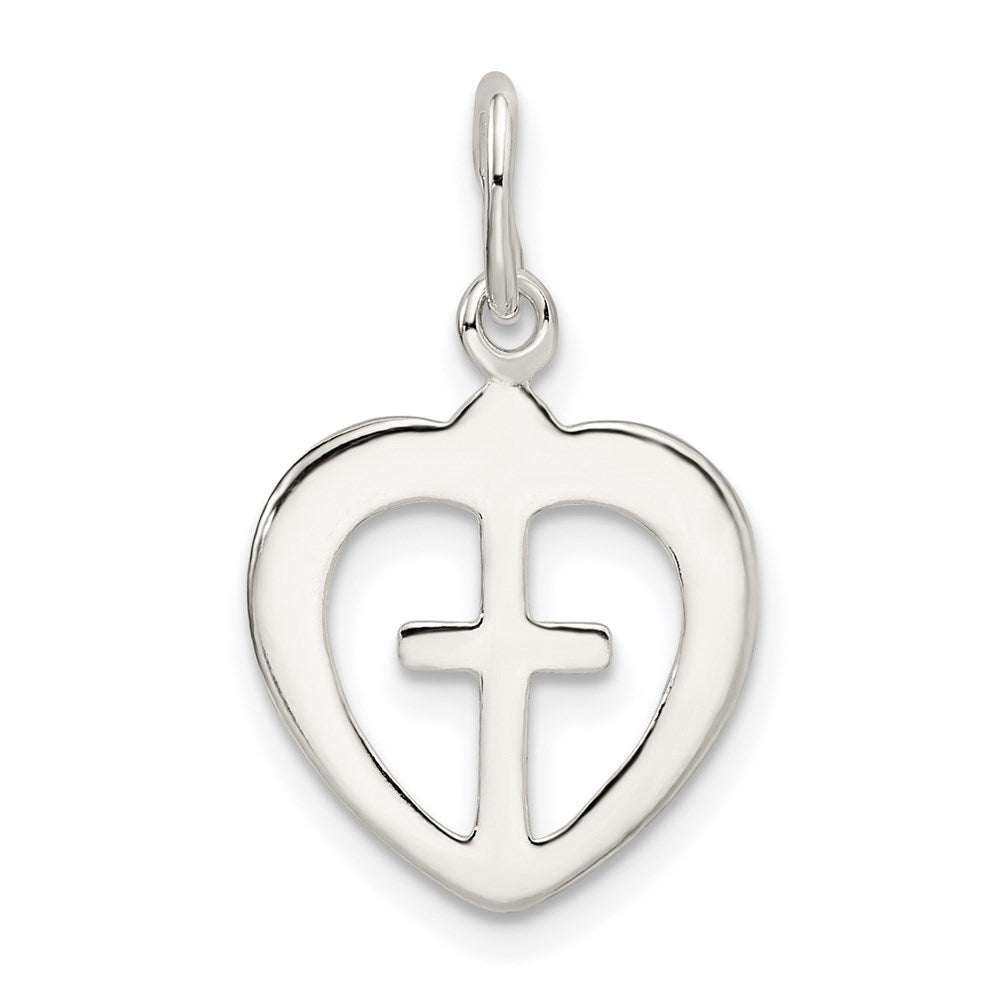Sterlingsilber Kreuz Herz Charm