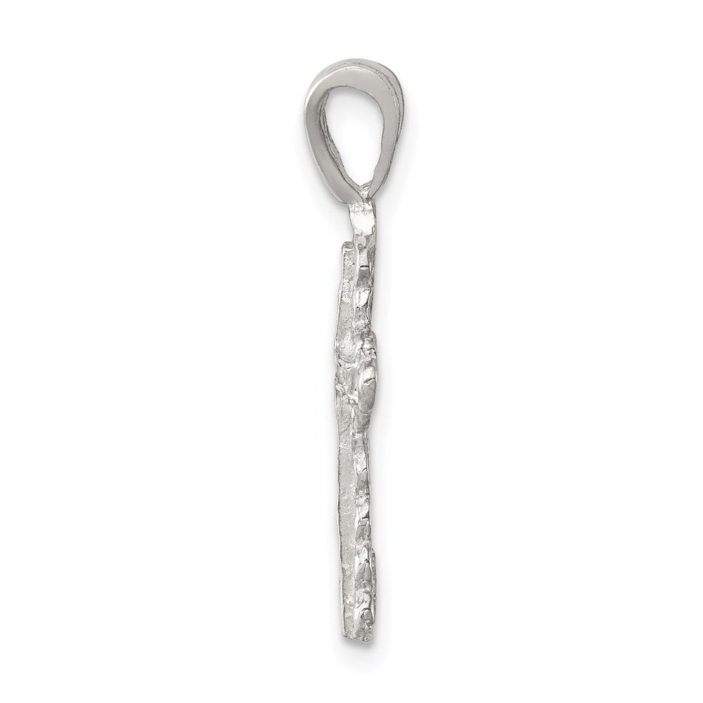 Sterlingsilber Knospend Kreuz Anhänger