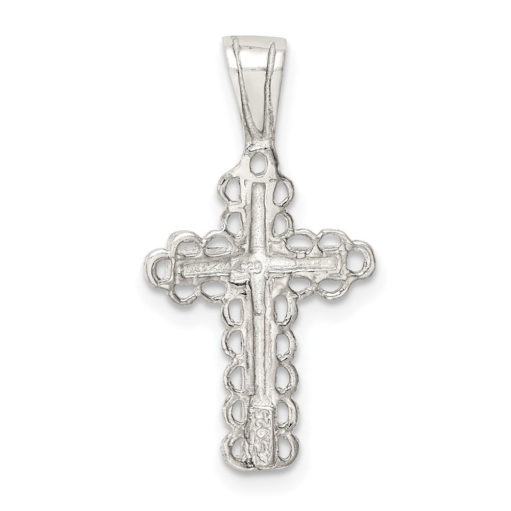 Sterlingsilber Knospend Kreuz Anhänger