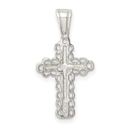 Sterlingsilber Knospend Kreuz Anhänger