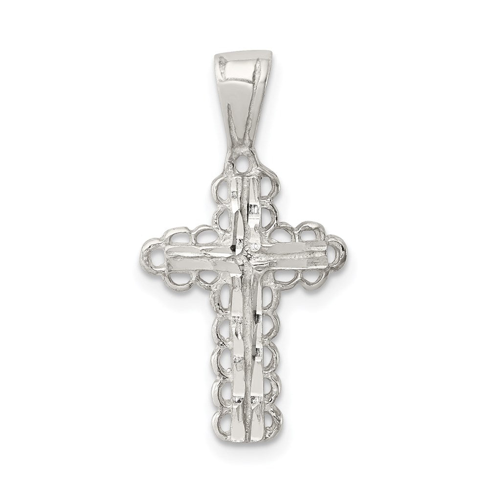 Sterlingsilber Knospend Kreuz Anhänger