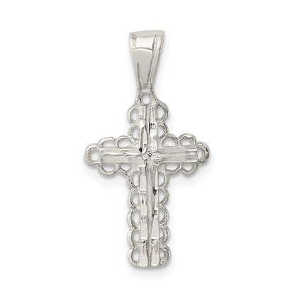 Sterlingsilber Knospend Kreuz Anhänger