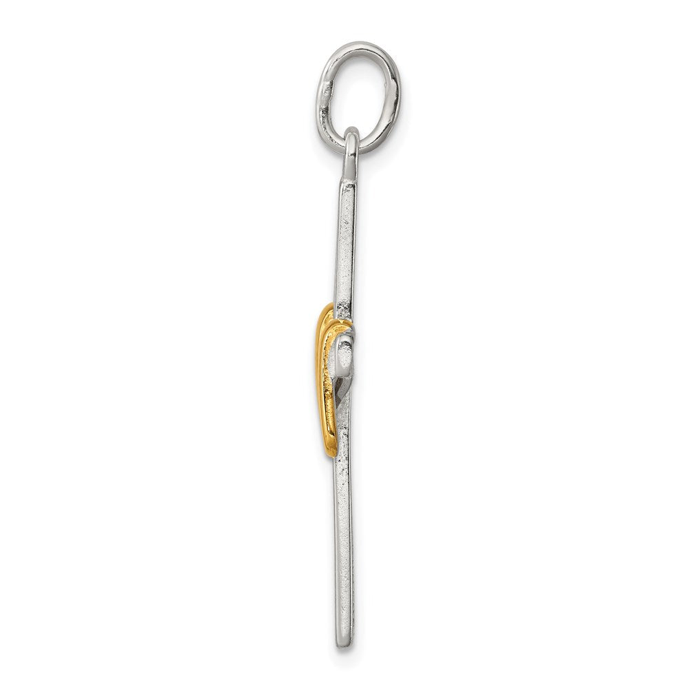 Sterlingsilber & Vermeil Draped Kreuz Anhänger