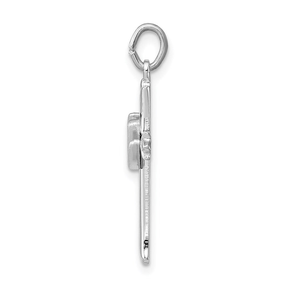 Sterlingsilber Rhodiniert Heilig Geist Kreuz mit Taube Charm