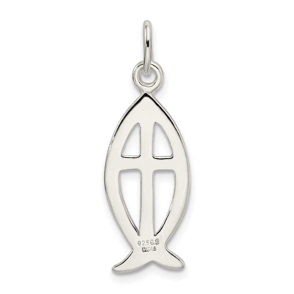 Sterlingsilber Ichthus Fisch Kreuz Charm