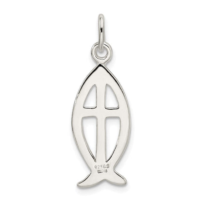 Sterlingsilber Ichthus Fisch Kreuz Charm
