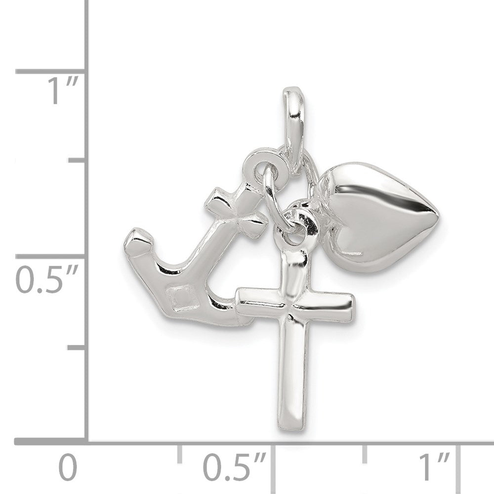 Sterlingsilber Glaube, Hoffnung & Charity Charm