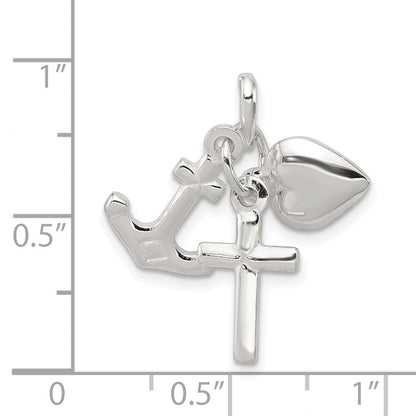 Sterlingsilber Glaube, Hoffnung & Charity Charm