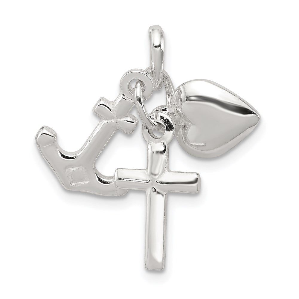 Sterlingsilber Glaube, Hoffnung & Charity Charm