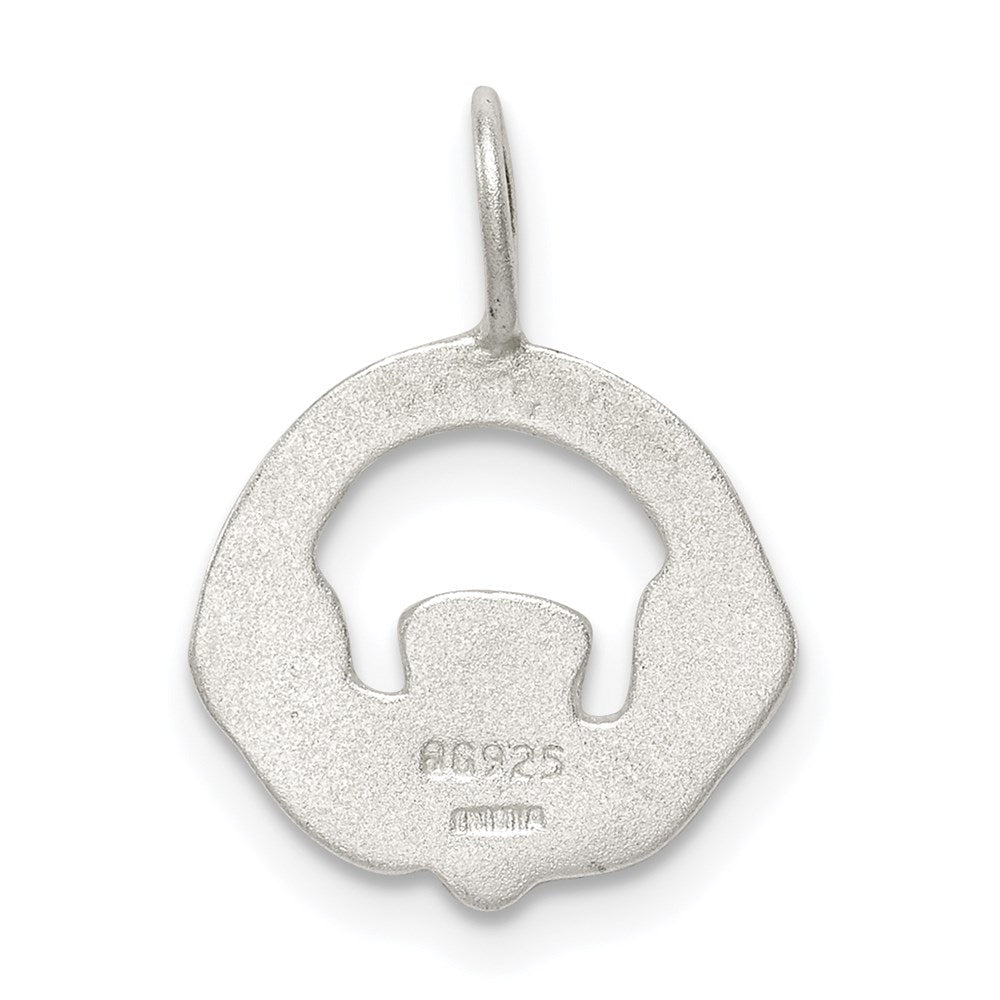 Sterlingsilber Satiniert Claddagh Charm