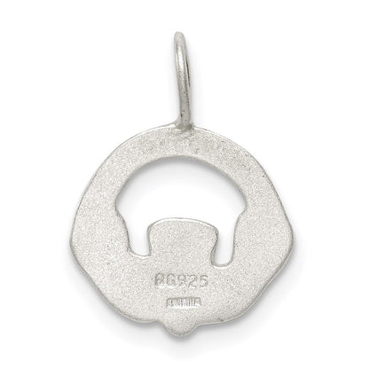 Sterlingsilber Satiniert Claddagh Charm