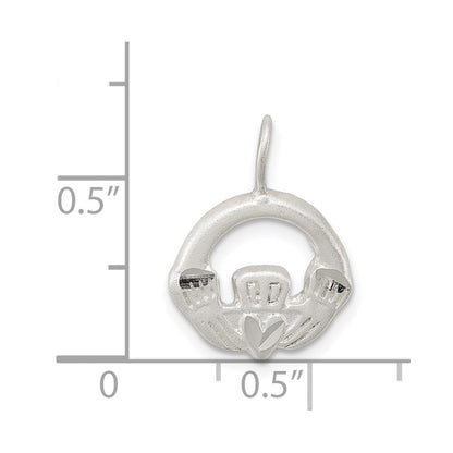 Sterlingsilber Satiniert Claddagh Charm