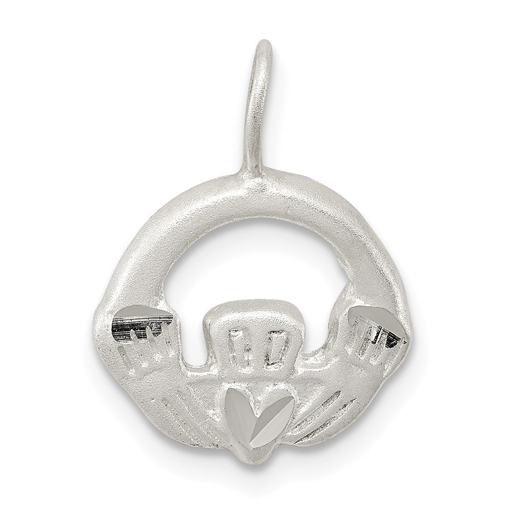 Sterlingsilber Satiniert Claddagh Charm