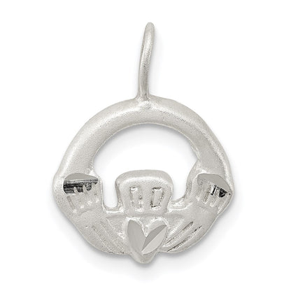 Sterlingsilber Satiniert Claddagh Charm