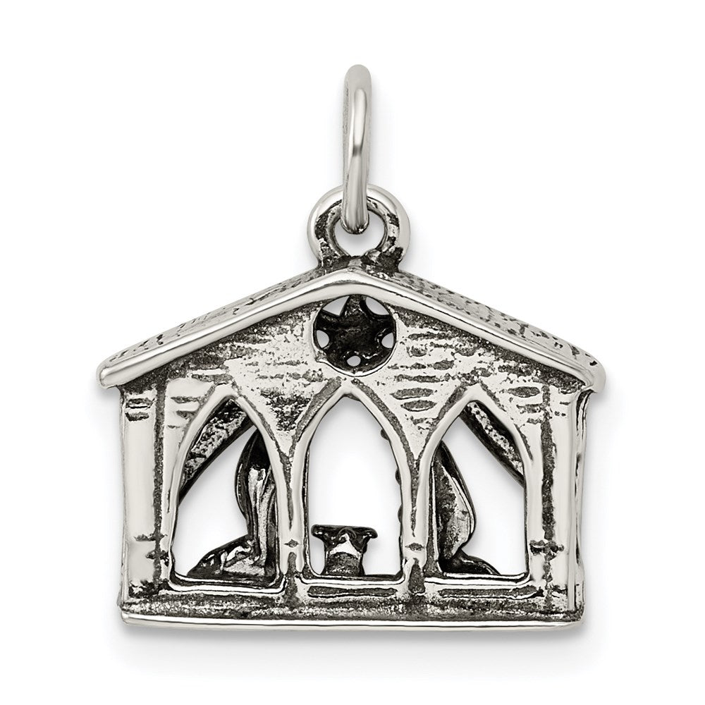 Sterlingsilber Antikisiert Manger Charm