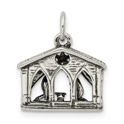 Sterlingsilber Antikisiert Manger Charm