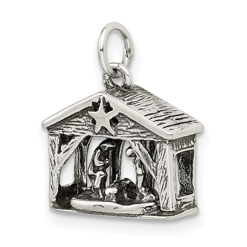 Sterlingsilber Antikisiert Manger Charm