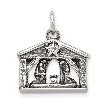 Sterlingsilber Antikisiert Manger Charm