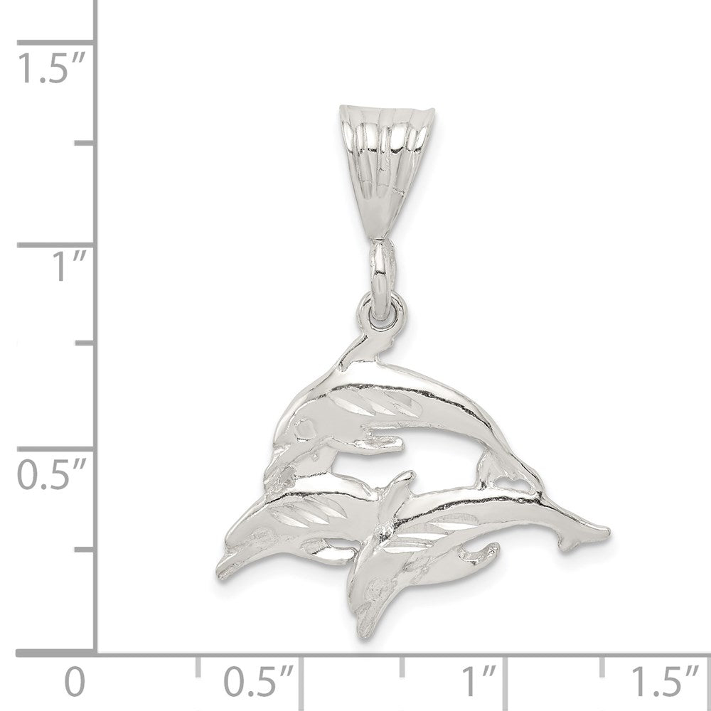 Sterlingsilber Trio Of Dolphins Anhänger